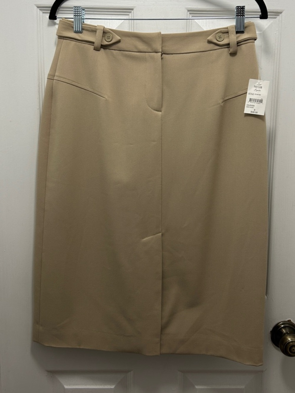 Parisian Signature Classic Sophisticated Khaki Midi Pencil Skirt NWT Size 6